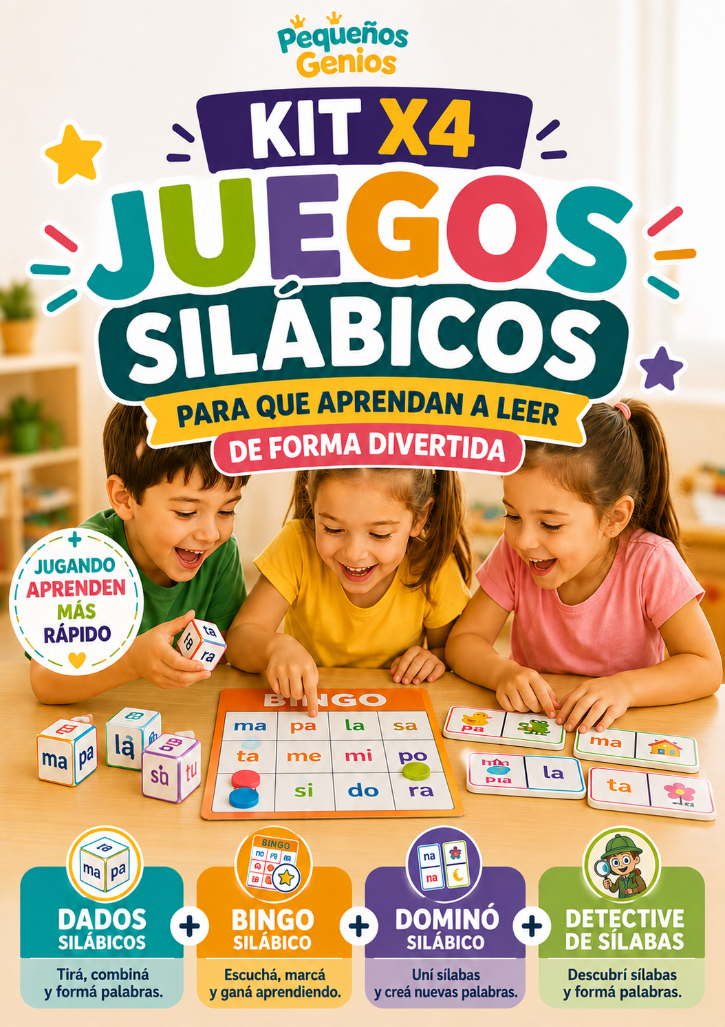 Kit x4 Juegos Silábicos Más Elegidos